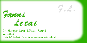 fanni letai business card